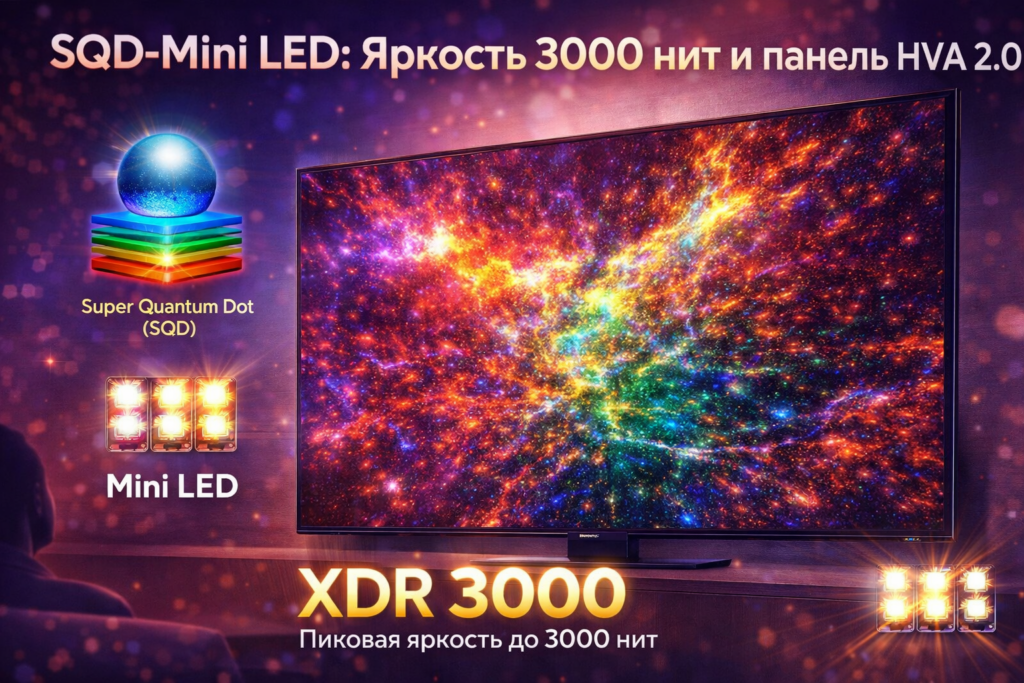 SQD-Mini LED - Яркость 3000 нит и панель HVA 2.0