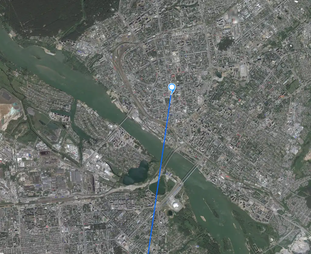 Куда смотрит антенна (направленная на спутник ABS-2 75.0°E) в Новосибирске