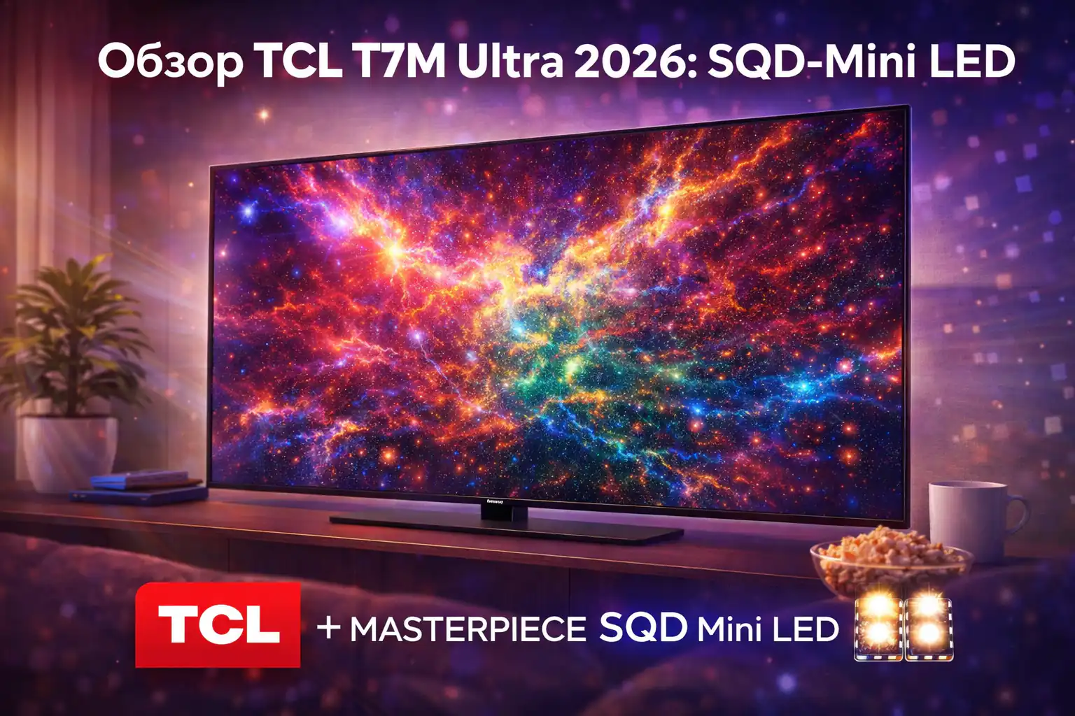Обзор TCL T7M Ultra 2026 SQD-Mini LED