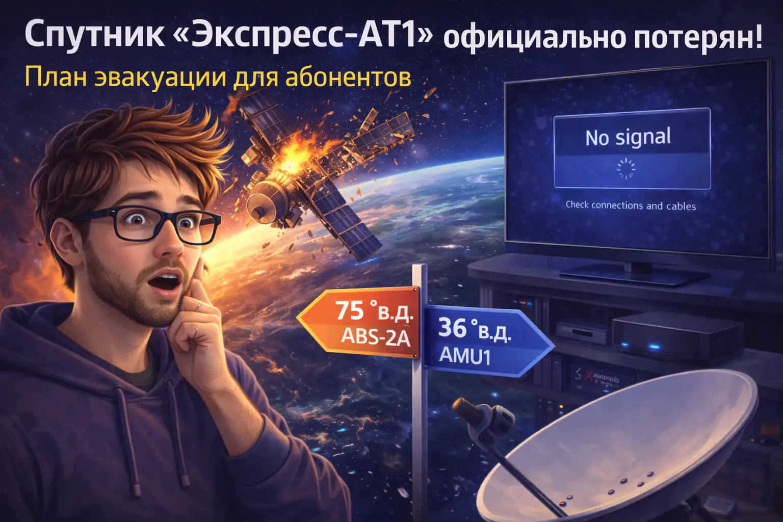 Спутник Экспресс-АТ1 официально потерян