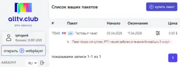 Личный кабинет alltv.club